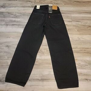 Levi's Premium Jeans Womens 25x30  Black Baggy Dad Distressed Mid Rise‎ NWT $118